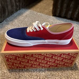 Brand New Vans Yellow, Red and Navy Low Top Sneaker Size Men’s 8.5 / Women’s 10